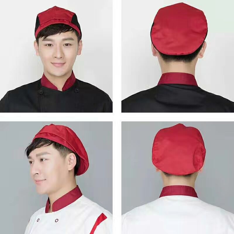 厨师帽-红色黑网边.jpg